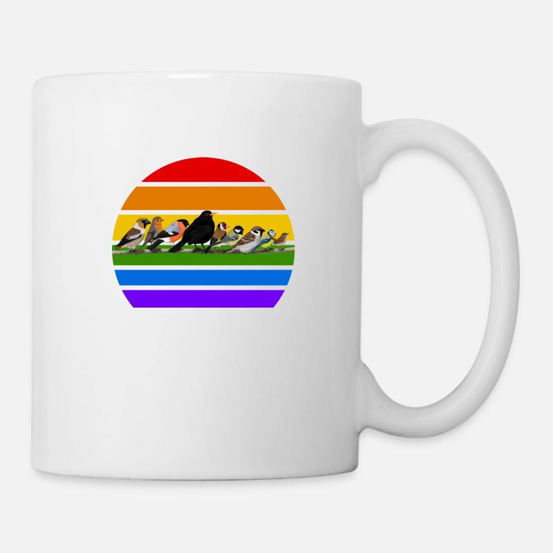 Gartenvögel Regenbogen Vogel Vielfalt Vogelfreund - Tasse - Weiß
