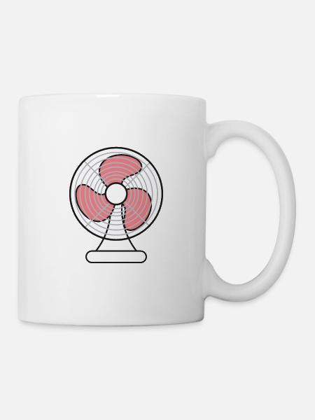 Ventilator Sommer Hitze - Tasse - Weiß