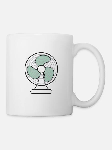 Chaud ventilateur dessin d’été - Mug blanc - blanc