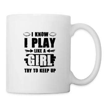girl girl football - Mug - white - Right