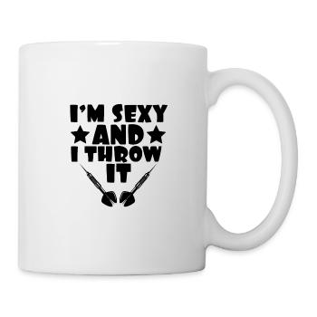 sexy dart player - Mug - white - Right