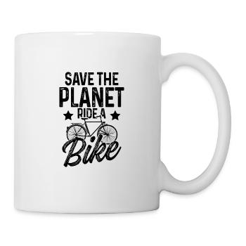 save the planet bike - Mug - white - Right