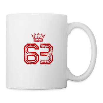 63 Zahl Krone - Tasse - Weiß - Rechts