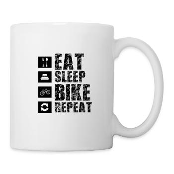 eat sleep bike repeat - Mug blanc - blanc - Droite