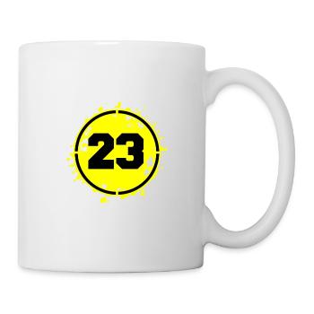 23 Zahl Klecks - Tasse - Weiß - Rechts