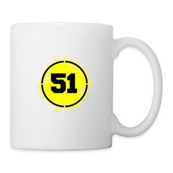 51 Zahl Klecks - Tasse - Weiß - Rechts
