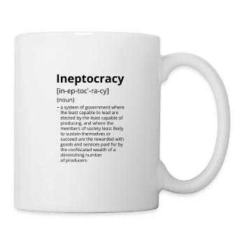 Description de la définition de l’ineptocracy - Mug blanc - blanc - Droite