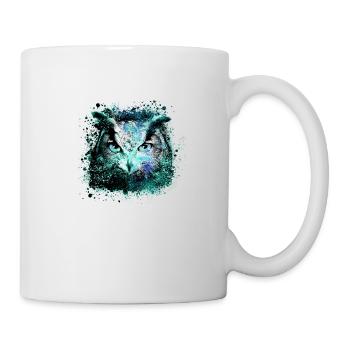 owl,graffiti,painting,black,blue - Mug - white - Right