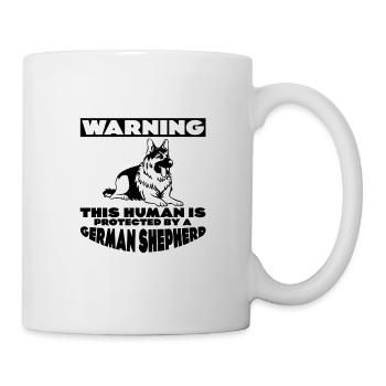 This human is protected by a German Shepherd 3 - Mug - white - Right