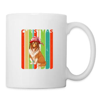 Retro Weihnachtsgeschenke für Familie und Freunde. Hund - Tasse - Weiß - Rechts