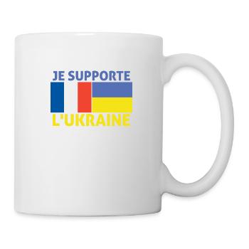 Je supporte l'Ukraine France supporte l'Ukraine - Mug blanc - blanc - Droite