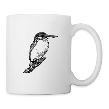 Vintage Elegant Kingfisher - Bird Nature Motif - Mug - white - Right