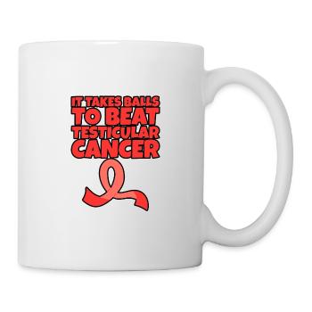 It Takes Balls To Beat Testicular Cancer - Tasse - Weiß - Rechts