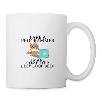 Je suis un programmeur Je fais bip d’ordinateur boop beep4 - Mug blanc - blanc - Droite