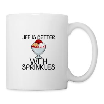 La vie est meilleure avec des saupoudrages 14 - Mug blanc - blanc - Droite