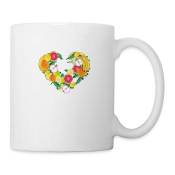 früchteherz,früchte,herz,illustration,zitronen - Tasse - Weiß - Rechts