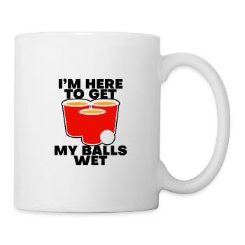 Je suis là pour mouiller mes couilles - Mug blanc - blanc - Droite