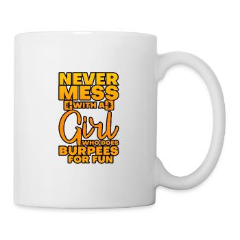 Ne jouez jamais avec une fille qui fait des burpees pour le plaisir 4 - Mug blanc - blanc - Droite