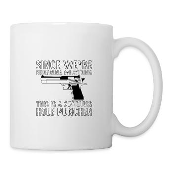 This is a cordless hole puncher 1 - Mug - white - Right