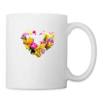 flower heart,heart,flowers,photo,colorful flowers - Mug - white - Right
