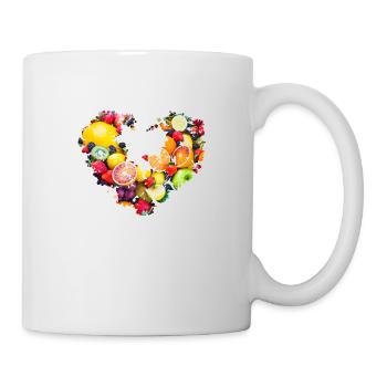 heart, fruit, fruit heart, colorful, apples, cuisine - Mug - white - Right