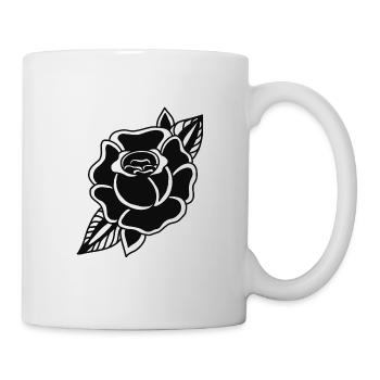 Old School Rose - Tasse - Weiß - Rechts