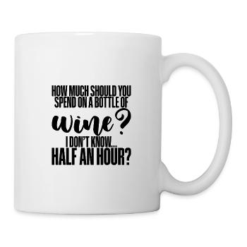 Combien devriez-vous dépenser pour une bouteille de vin? - Mug blanc - blanc - Droite
