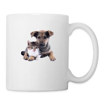 Süßes Hundebaby und Katzenbaby - Tasse - Weiß - Rechts