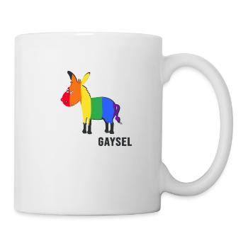 Queer Regenbogen-Esel LGBT - Tasse - Weiß - Rechts