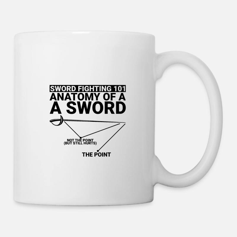 Combat à l’épée 101 Anatomie d’une épée 2 - Mug blanc - blanc