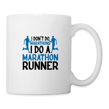 Je ne fais pas de marathons, je fais un coureur de marathon - Mug blanc - blanc - Droite