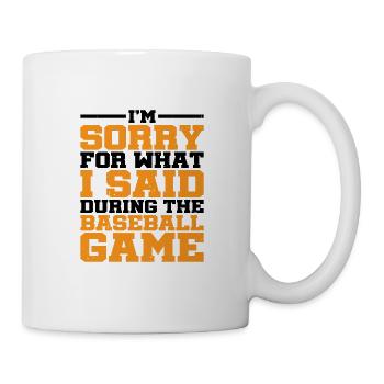 Désolé pour ce que j’ai dit pendant le match de baseball1 - Mug blanc - blanc - Droite