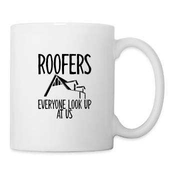 Couvreurs Tout le monde nous regarde - Mug blanc - blanc - Droite