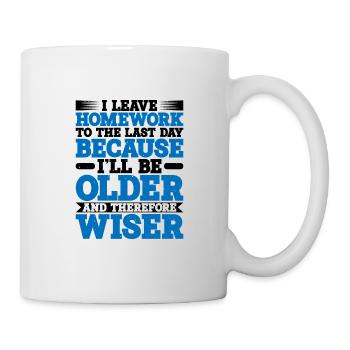 Je laisse les devoirs au dernier jour - Mug blanc - blanc - Droite