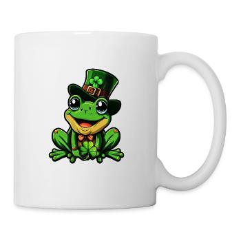 Porte-bonheur Grenouille Cylindre de la Saint-Patrick - Mug blanc - blanc - Droite
