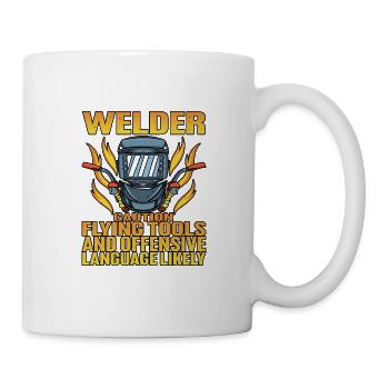 Welder, Flying Tools And Offensive Language - Mug - white - Right