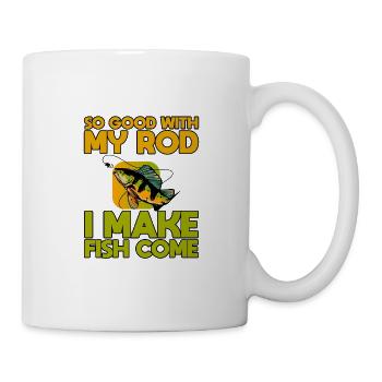 Si bon avec ma canne, je fais venir du poisson - Mug blanc - blanc - Droite