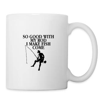 Si bon avec ma canne, je fais venir le poisson 3 - Mug blanc - blanc - Droite