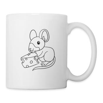 Maus, Mäuse, Käse, Geschenk, Geschenkidee - Tasse - Weiß - Rechts