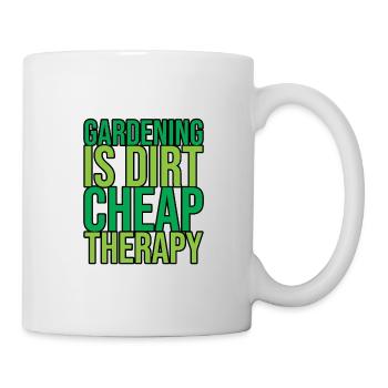Gardening Is Dirt Cheap Therapy 2 - Mug - white - Right