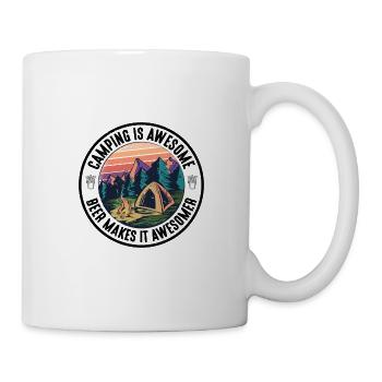 Camping Is Awesome, Beer Makes It Awesomer - Mug - white - Right
