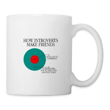 Comment les introvertis se font des amis 3 - Mug blanc - blanc - Droite