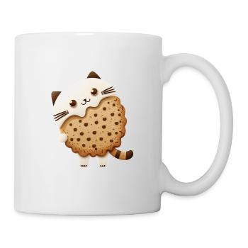 Chat biscuit kawaii aux pépites de chocolat - Mug blanc - blanc - Droite