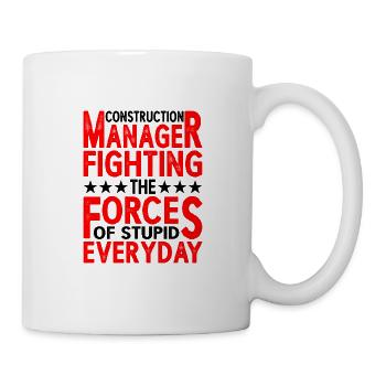 Directeur de la construction, Fighting Forces Of Stupid - Mug blanc - blanc - Droite