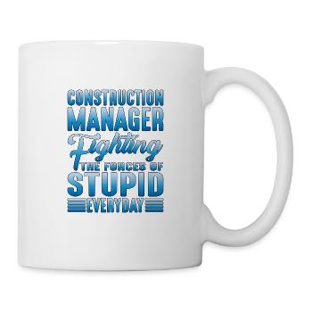 Directeur de la construction, Fighting Forces Of Stupid 2 - Mug blanc - blanc - Droite