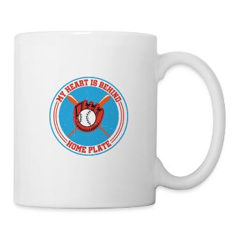 Mon cœur est derrière la plaque de la maison - Mug blanc - blanc - Droite