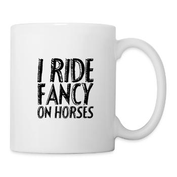Je monte fantaisie sur des chevaux - Mug blanc - blanc - Droite