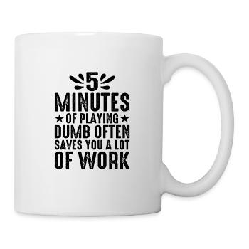 5 minutes de jeu stupide sauvent souvent du travail 2 - Mug blanc - blanc - Droite