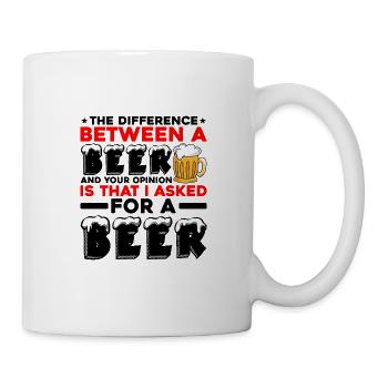La différence entre une bière et votre opinion 2 - Mug blanc - blanc - Droite