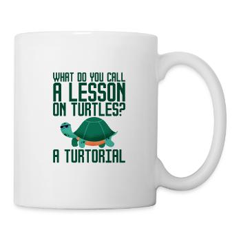 Comment appelez-vous une leçon sur les tortues, un tourtorial2 - Mug blanc - blanc - Droite